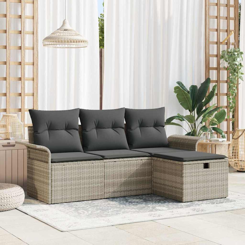 Tuin Sofa Set 4 st Poly riet is nu te koop bij PeponiXL, paradijselijk wonen!