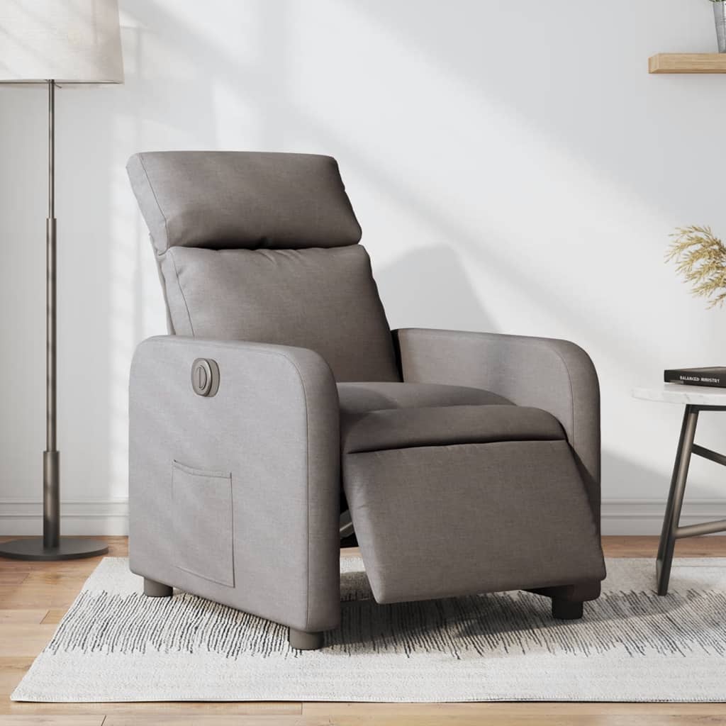 Fauteuil verstelbaar elektrisch stof taupe is nu te koop bij PeponiXL, paradijselijk wonen!