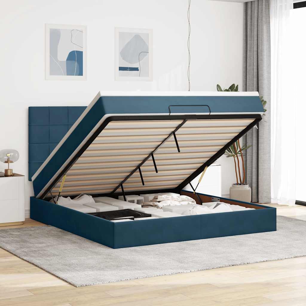 Ottoman bed met matrassen en LED's 180x200cm fluweel is nu te koop bij PeponiXL, paradijselijk wonen!