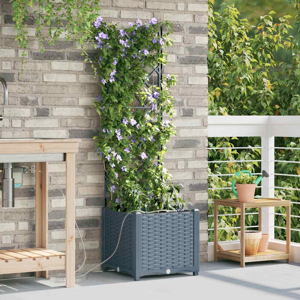 Tuin Bloempot 2 pcs Licht Grijs Kunststof is nu te koop bij PeponiXL, paradijselijk wonen!