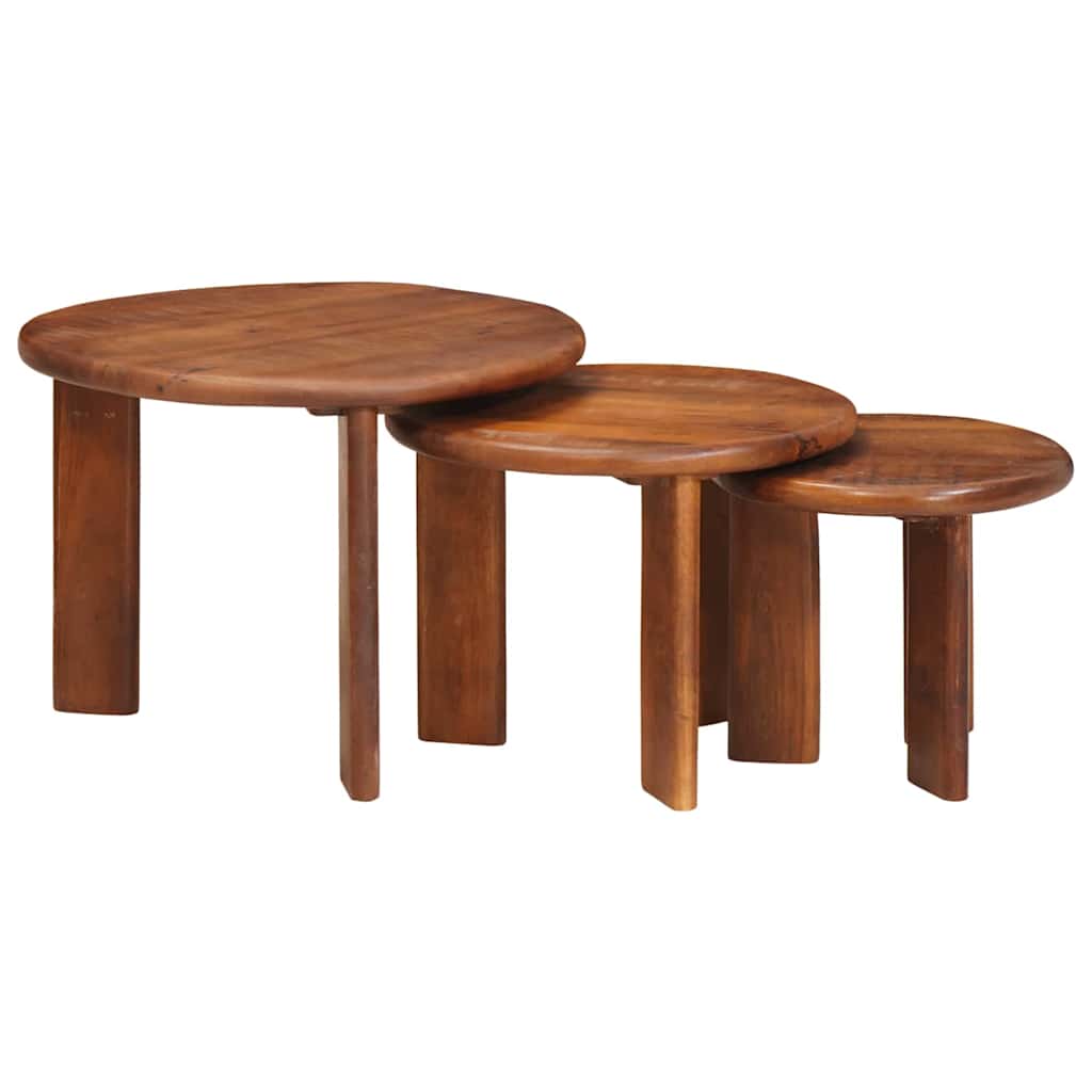 Nest Koffietafels 3 pcs Honingbruin Massief Mango Hout is nu te koop bij PeponiXL, paradijselijk wonen!