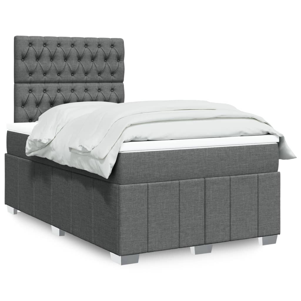 Boxspring met matras stof donkergrijs 120x190 cm is nu te koop bij PeponiXL, paradijselijk wonen!