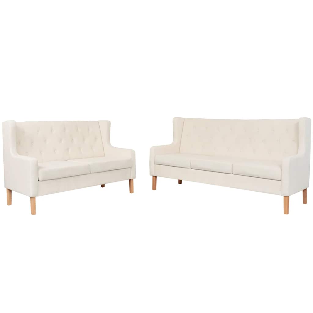 Bankstel 3+2 stof crèmewit 2-delig is nu te koop bij PeponiXL, paradijselijk wonen!