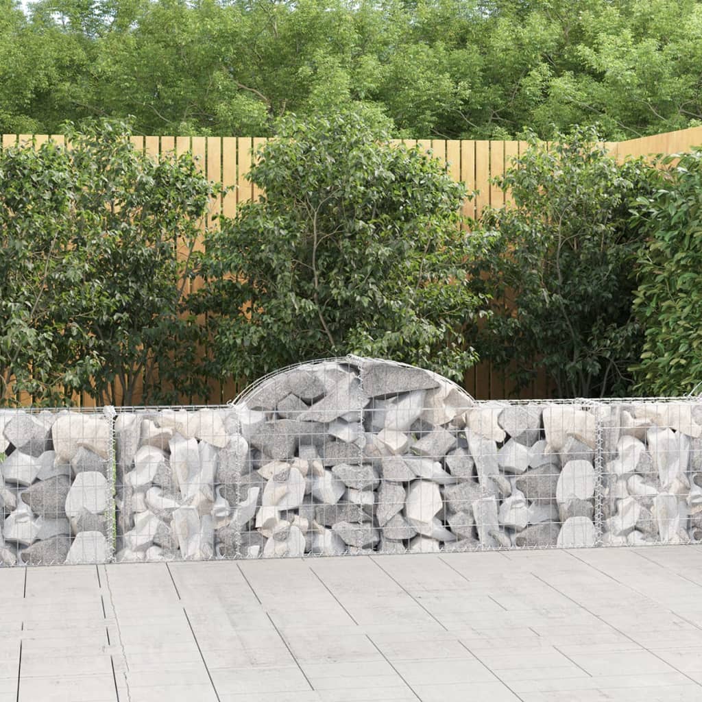 Schanskorven 3 st gewelfd 200x30x60/80 cm gegalvaniseerd ijzer is nu te koop bij PeponiXL, paradijselijk wonen!