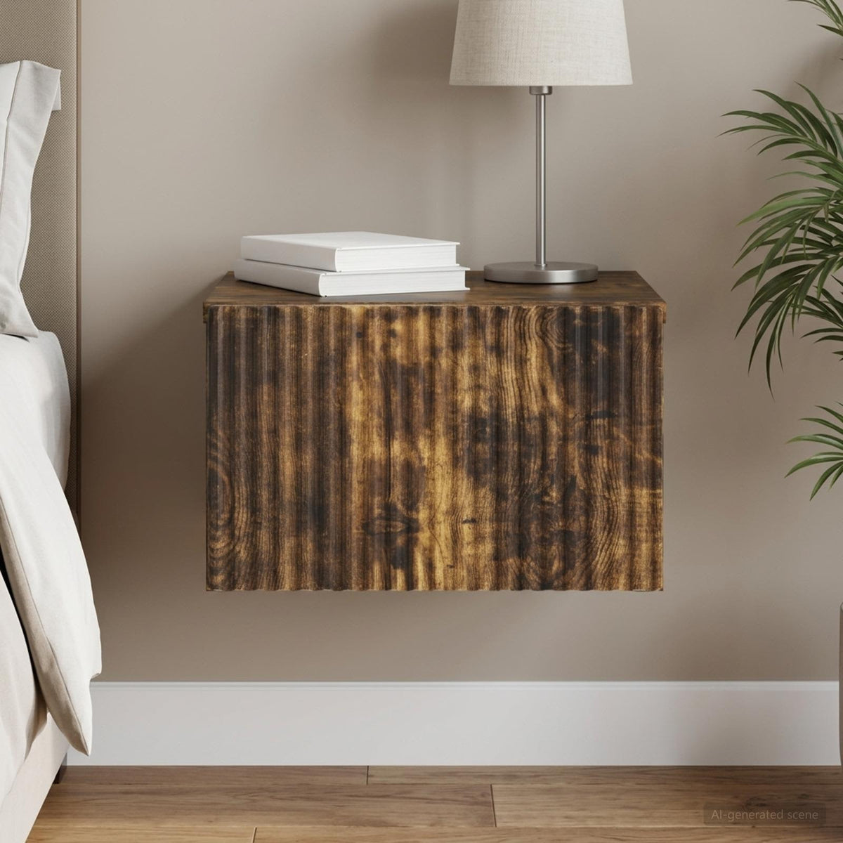 Wandbeugel Bedkast Gerookt eiken 33 x 34,5 x 20 cm Bewerkt hout is nu te koop bij PeponiXL, paradijselijk wonen!