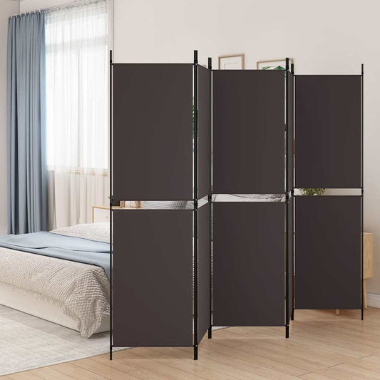 Kamerscherm met 5 panelen 250x180 cm stof bruin is nu te koop bij PeponiXL, paradijselijk wonen!