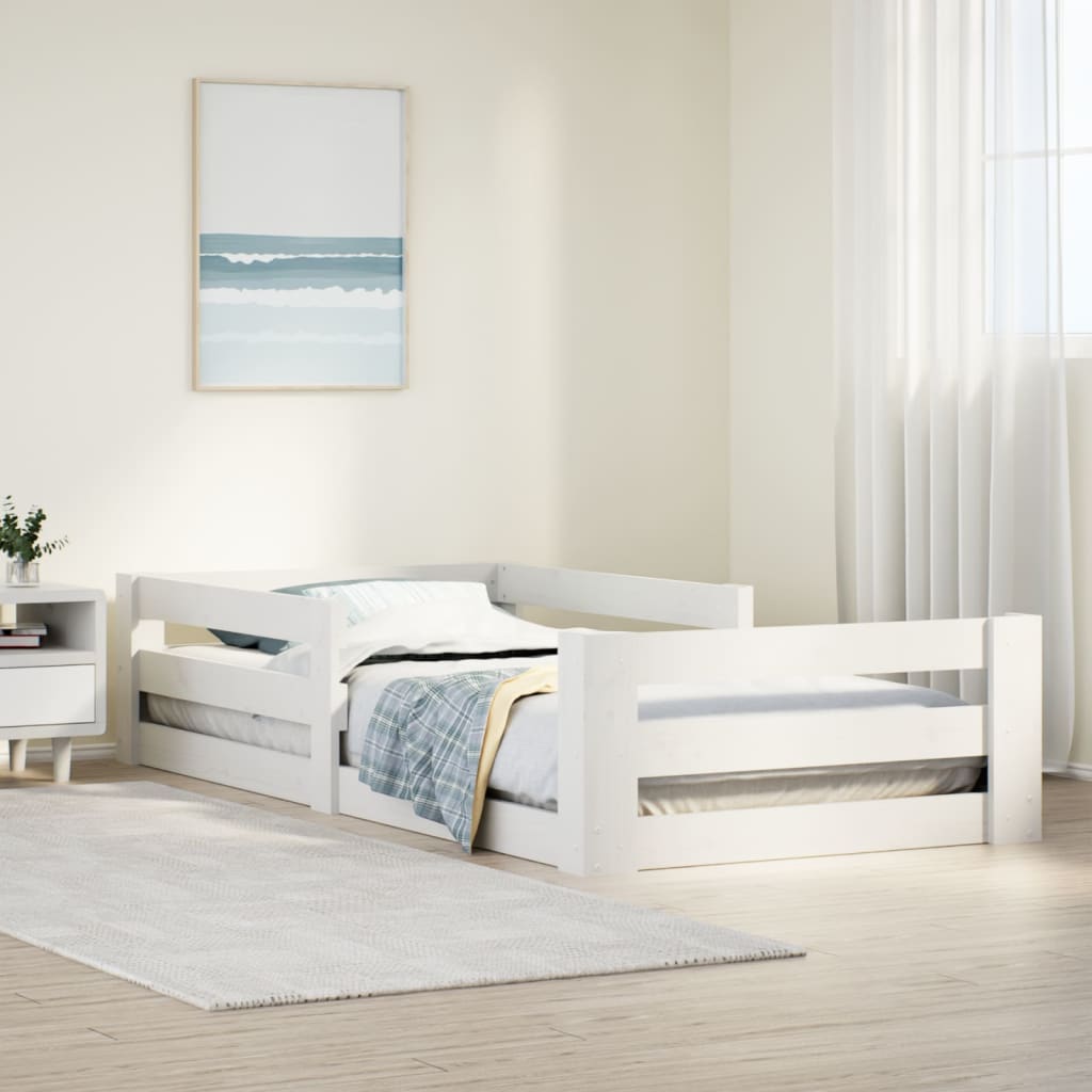 Bedframe zonder matras massief grenenhout wit 90x200 cm is nu te koop bij PeponiXL, paradijselijk wonen!