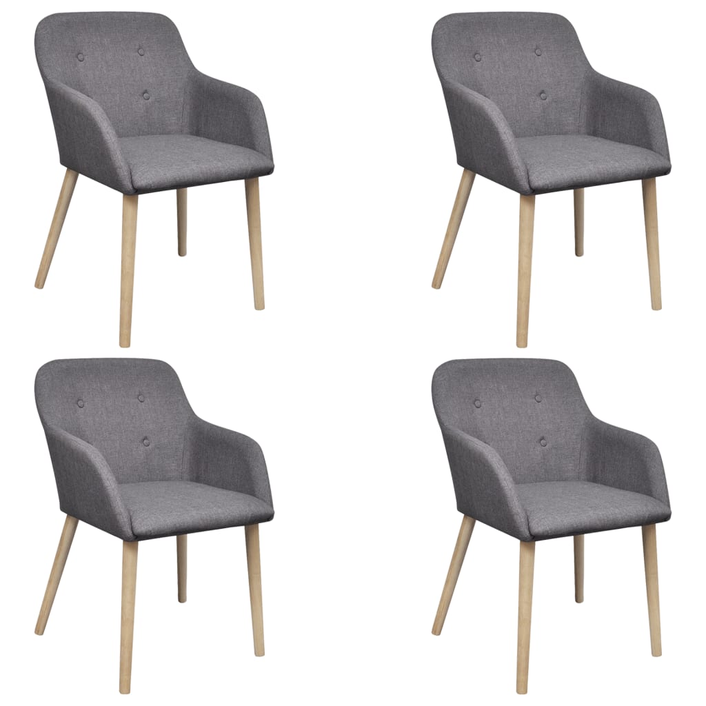 Eetkamerstoelen 4 st stof en massief eikenhout donkergrijs is nu te koop bij PeponiXL, paradijselijk wonen!