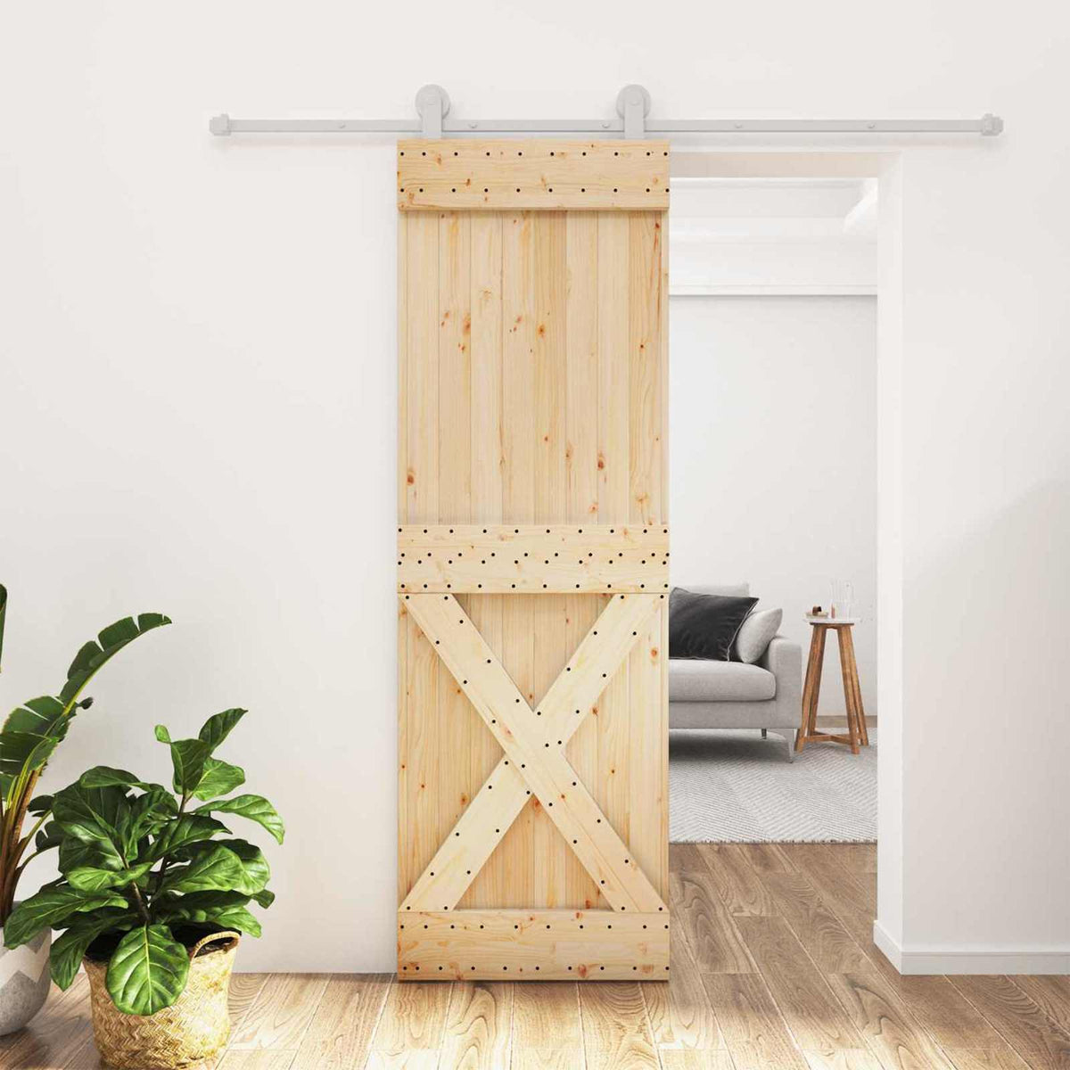 Schuifdeur Natuurlijk en Wit 70 x 210 cm Massief Grenenhout is nu te koop bij PeponiXL, paradijselijk wonen!