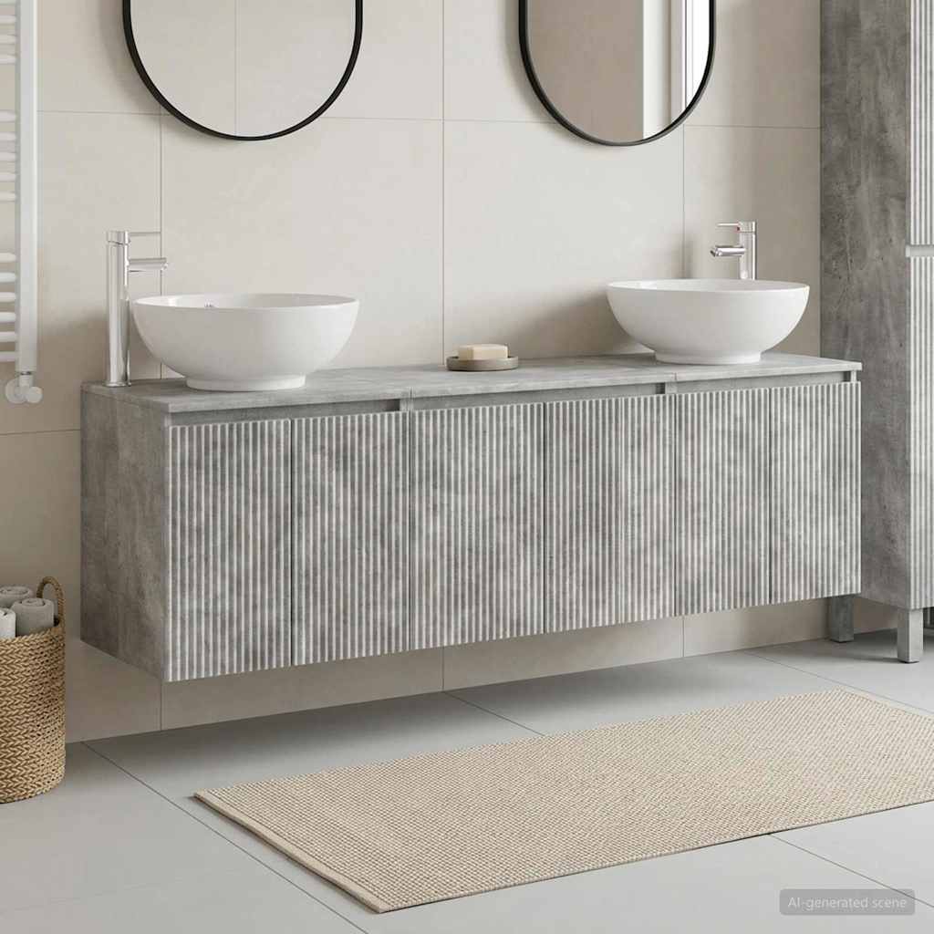 Badkamerkastenset 3 st Betongrijs 49,5 x 44,5 x 65 cm is nu te koop bij PeponiXL, paradijselijk wonen!