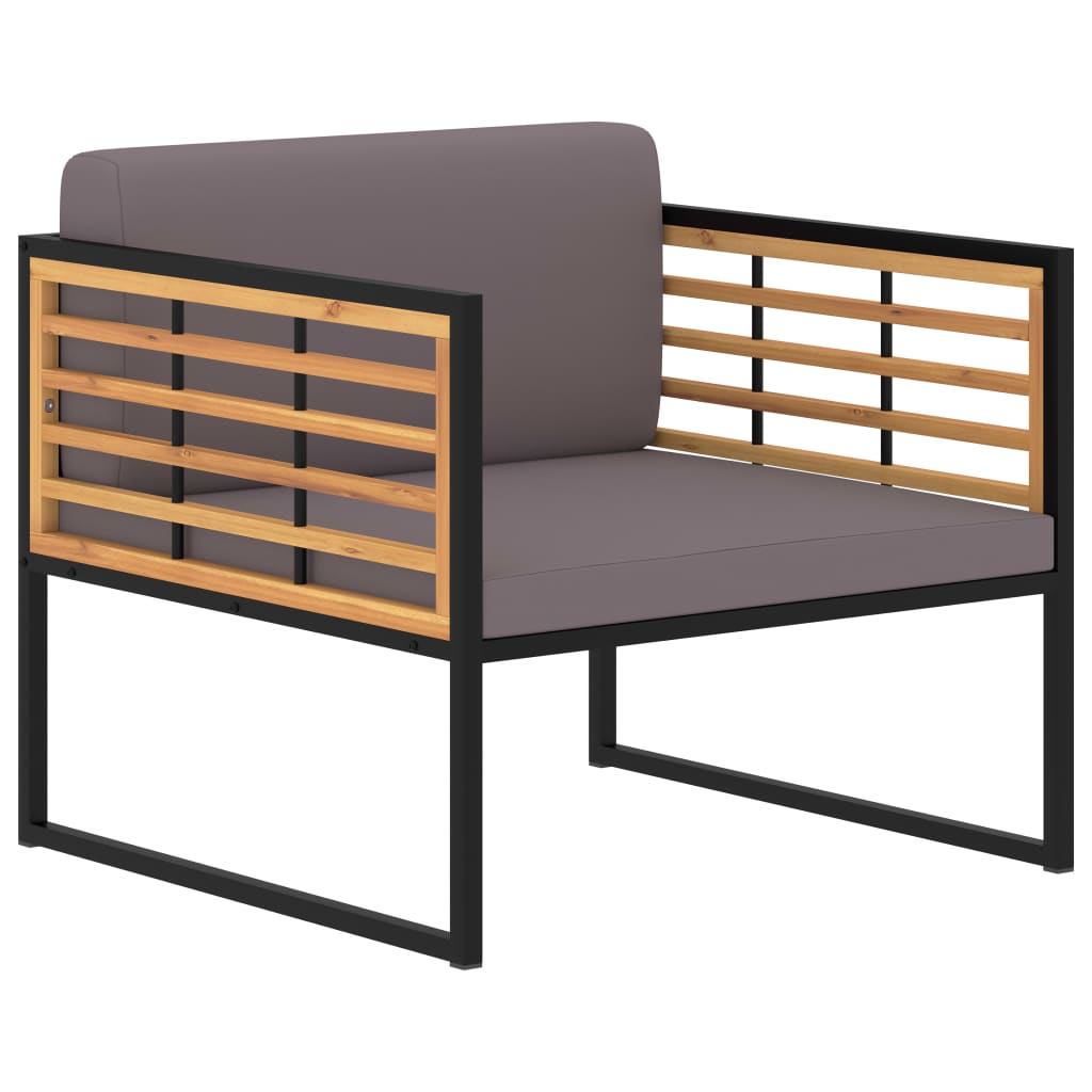 Tuinstoelen 2 st met kussens massief acaciahout donkergrijs is nu te koop bij PeponiXL, paradijselijk wonen!
