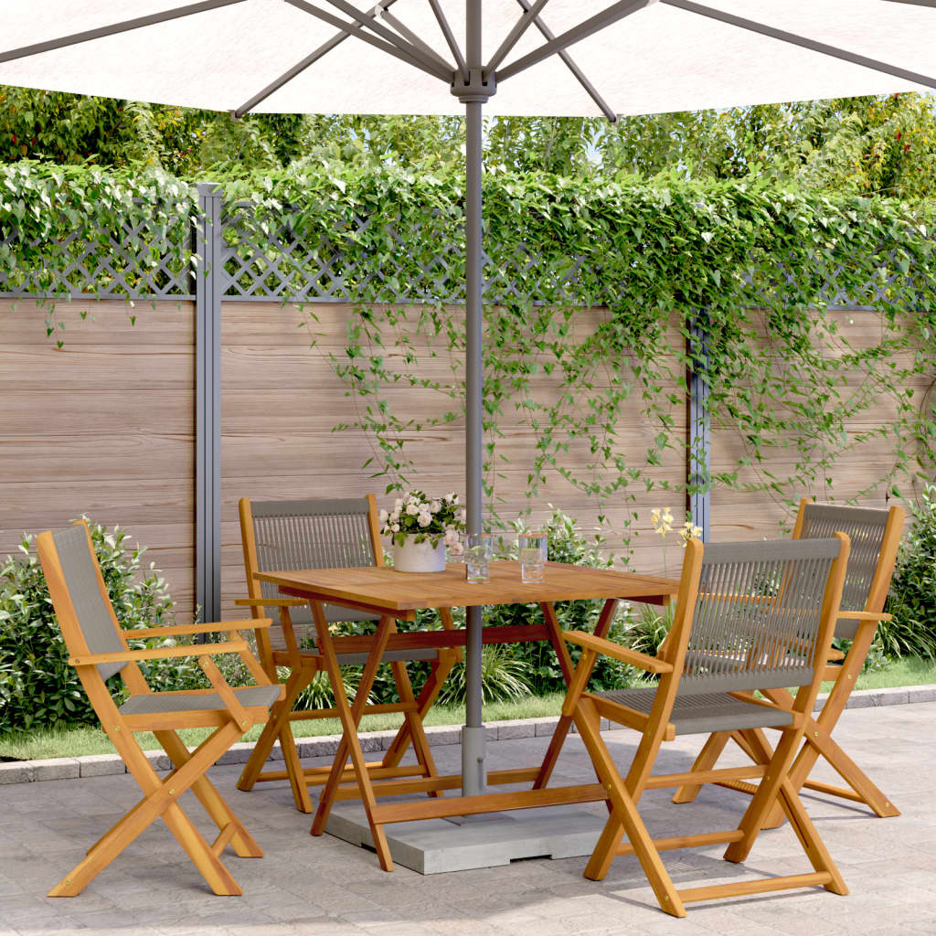 5-delige Tuinset polypropeen en massief hout grijs is nu te koop bij PeponiXL, paradijselijk wonen!