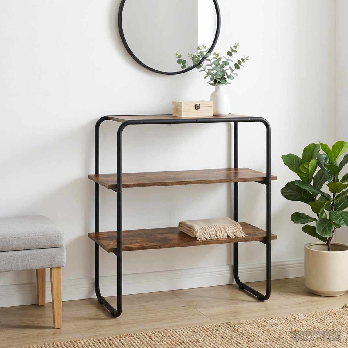 Consoletafel Gerookt eiken 80 x 41 x 75 cm Bewerkt hout is nu te koop bij PeponiXL, paradijselijk wonen!