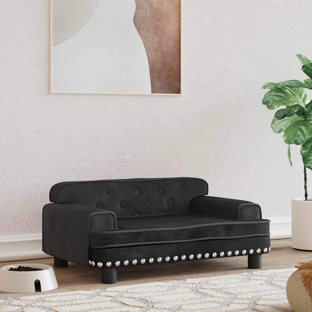 Hondenmand 70x45x30 cm fluweel zwart is nu te koop bij PeponiXL, paradijselijk wonen!