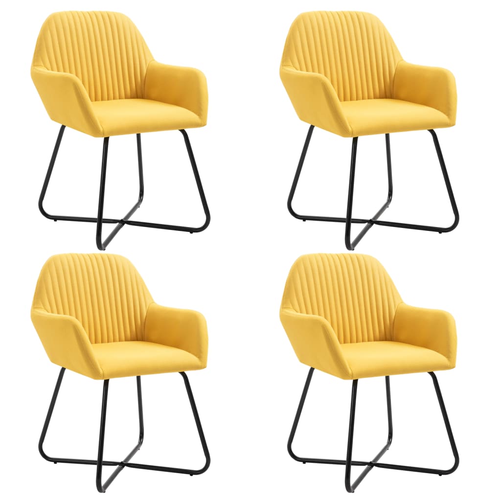 Eetkamerstoelen 4 st stof geel is nu te koop bij PeponiXL, paradijselijk wonen!