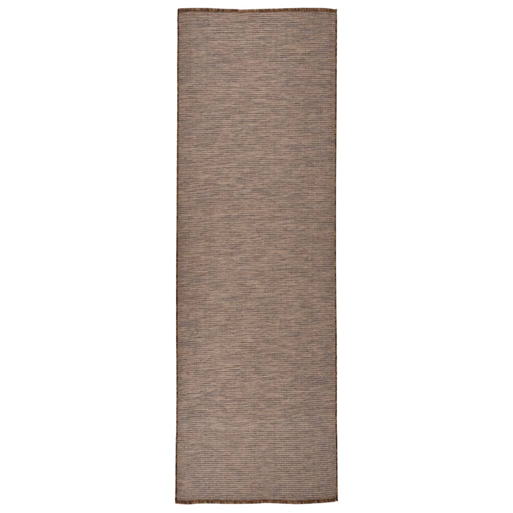 Buitenkleed platgeweven 80x250 cm bruin is nu te koop bij PeponiXL, paradijselijk wonen!