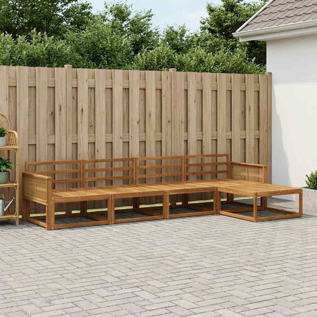Buiten bankenset 5 pcs Naturel Massief Acaciahout is nu te koop bij PeponiXL, paradijselijk wonen!