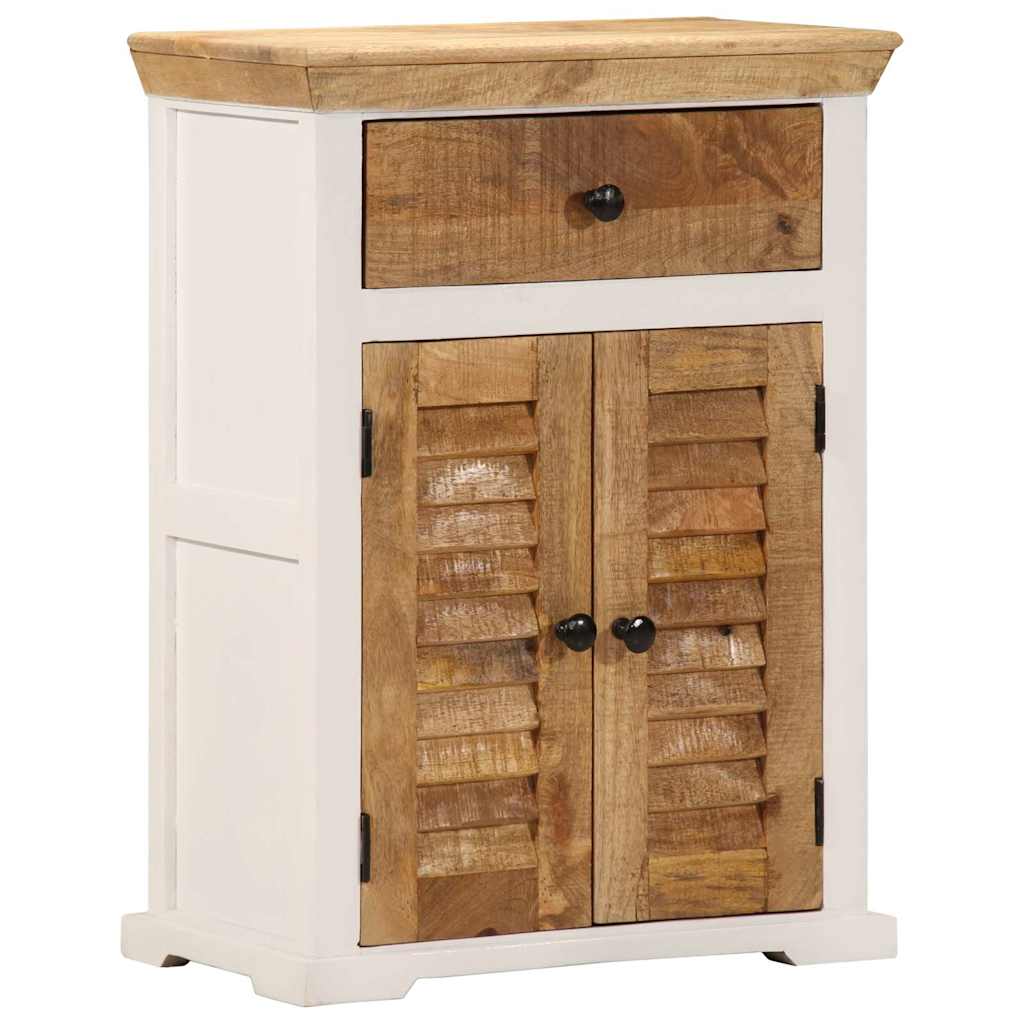 Dressoir 55x30x73 cm massief ruw mangohout wit en bruin is nu te koop bij PeponiXL, paradijselijk wonen!