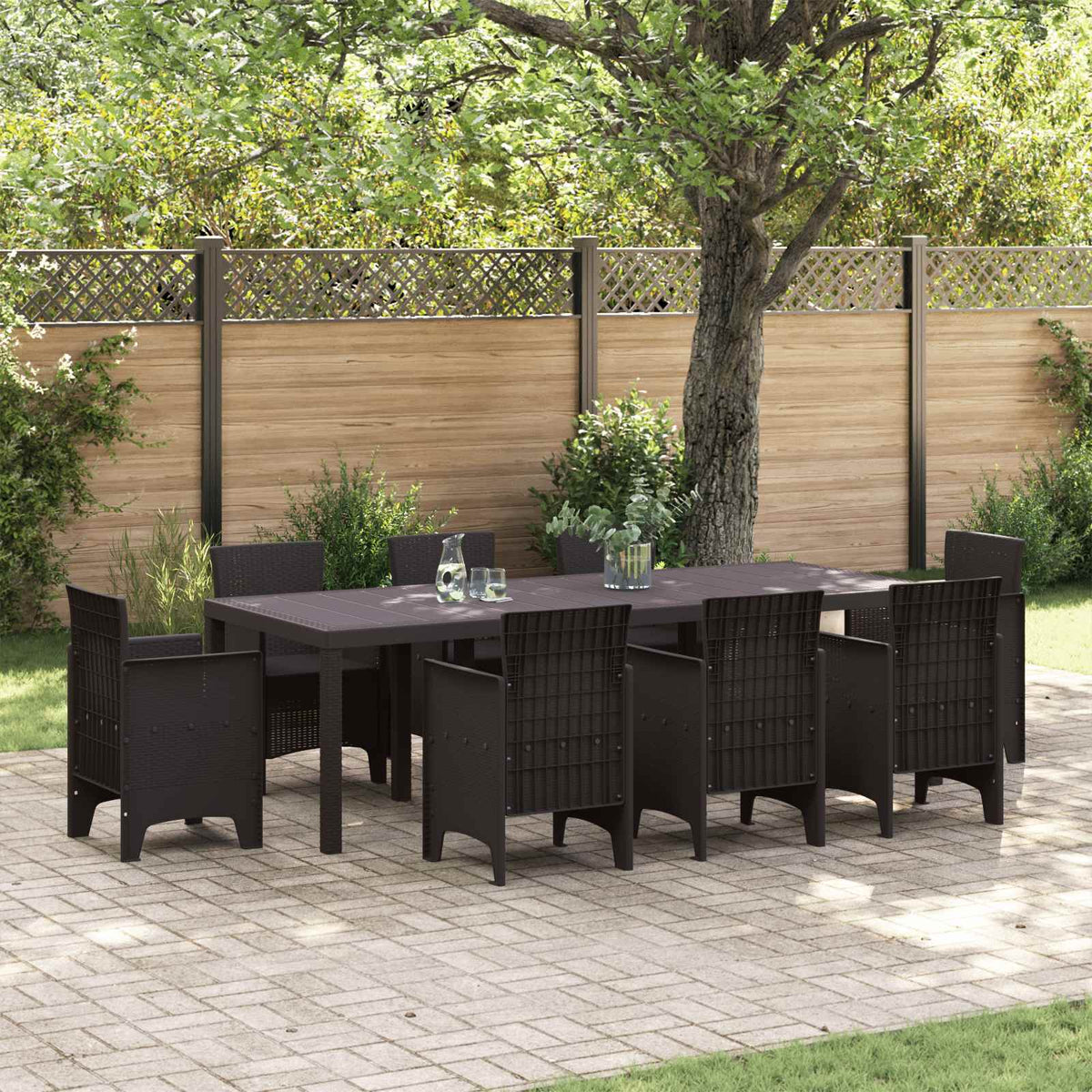 Tuinstafel Bruin 250 x 100 x 73 cm poly rattan is nu te koop bij PeponiXL, paradijselijk wonen!