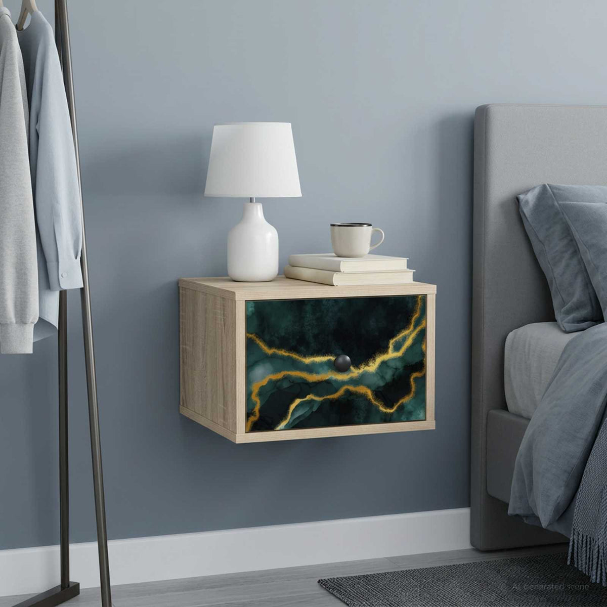 Wandkastje WIJHE Sonoma Eiken 36 x 33 x 25 cm Bewerkt hout is nu te koop bij PeponiXL, paradijselijk wonen!