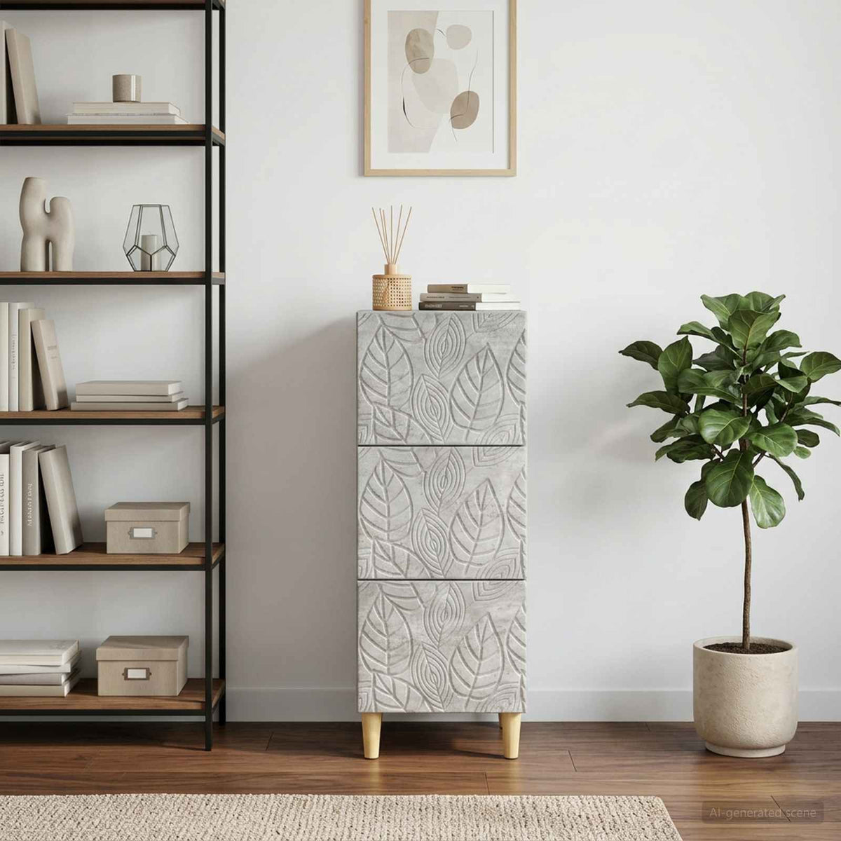 Ladenkast Betongrijs 33 x 34,5 x 90 cm Bewerkt hout is nu te koop bij PeponiXL, paradijselijk wonen!