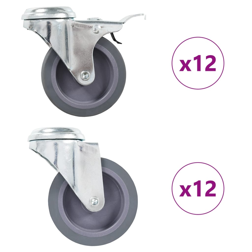 24 st Zwenkwielen met boutgaten 75 mm is nu te koop bij PeponiXL, paradijselijk wonen!