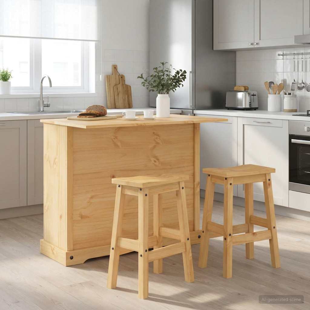 Keukenopslag met lade 2 pcs Honing Wax Massief dennenhout is nu te koop bij PeponiXL, paradijselijk wonen!