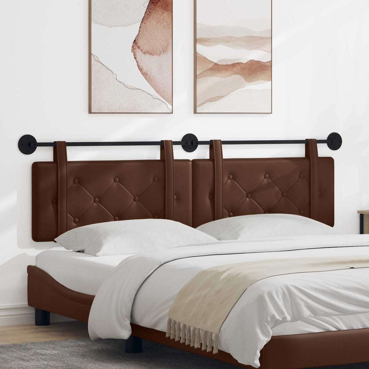 Hangend hoofdbord Bruin Kunstleer is nu te koop bij PeponiXL, paradijselijk wonen!