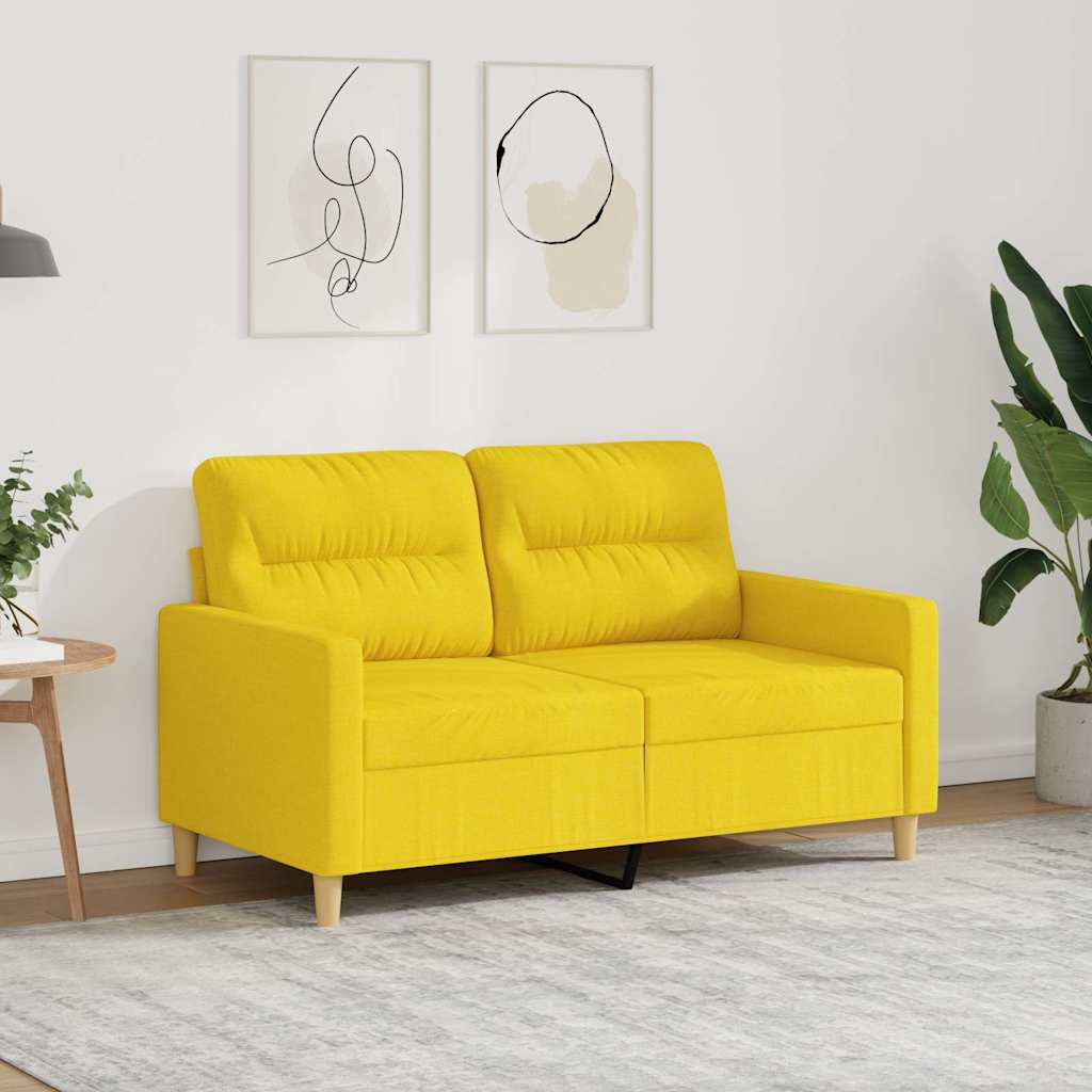 Tweezitsbank 120 cm stof lichtgeel is nu te koop bij PeponiXL, paradijselijk wonen!