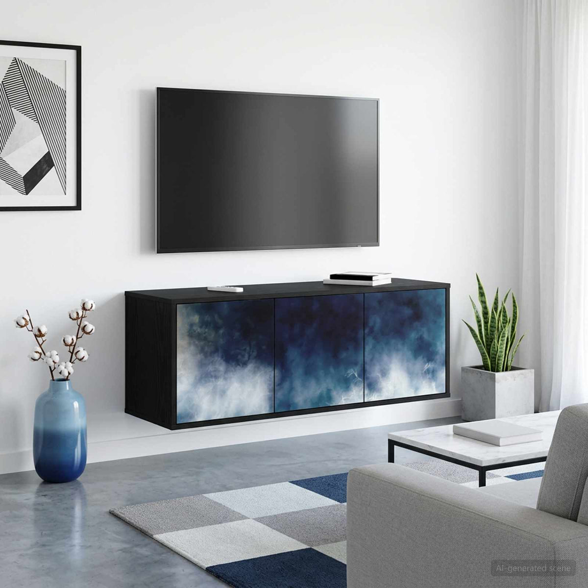 Wandgemonteerd tv-meubel RAALTE 102 x 33 x 40 cm Zwart eiken is nu te koop bij PeponiXL, paradijselijk wonen!