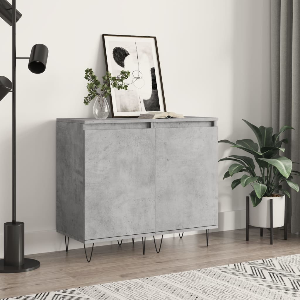 Dressoirs 2 st 40x35x70 cm bewerkt hout betongrijs is nu te koop bij PeponiXL, paradijselijk wonen!