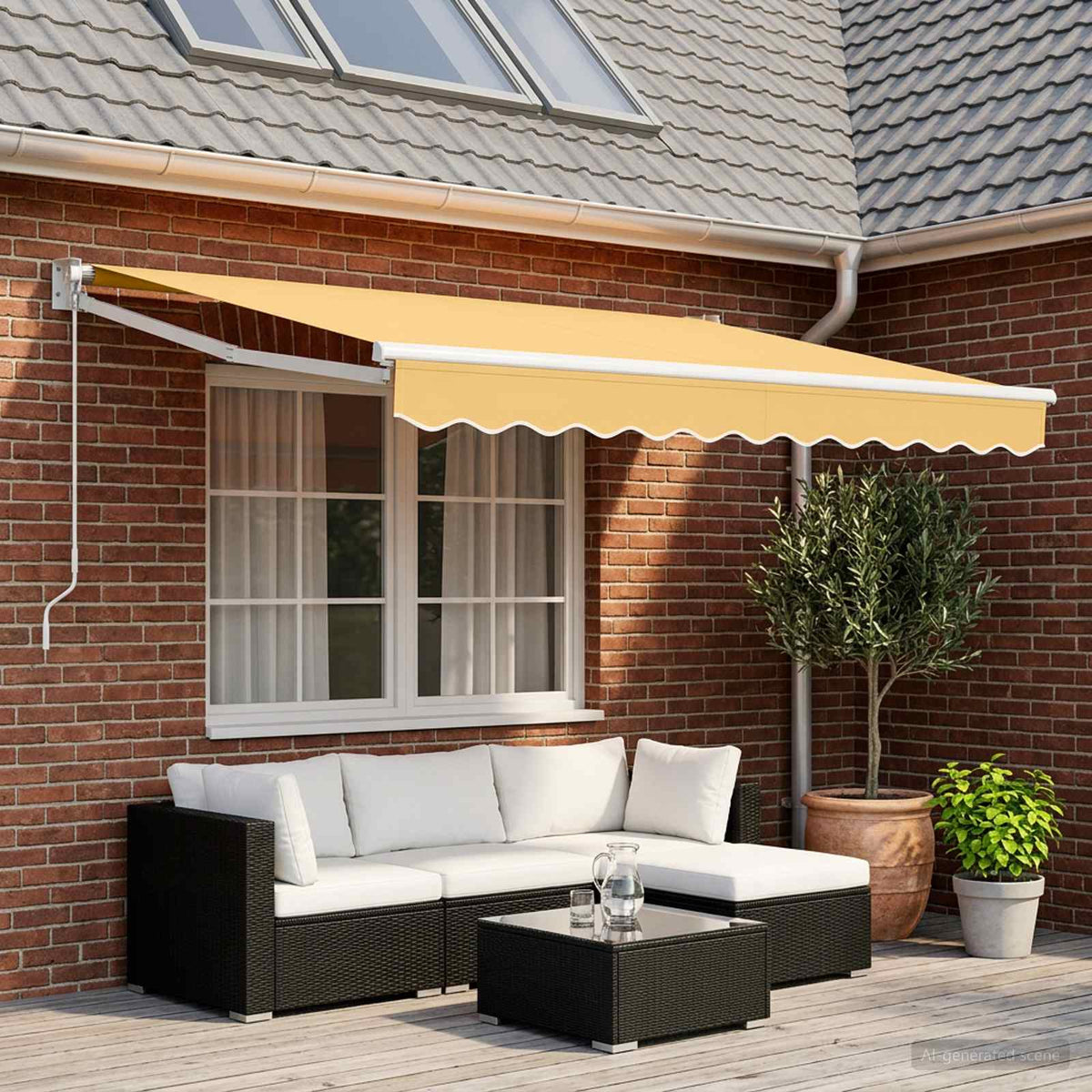Uitschuifbare luifel Zand 3 x 2,5 m 100% Polyester en Aluminium is nu te koop bij PeponiXL, paradijselijk wonen!