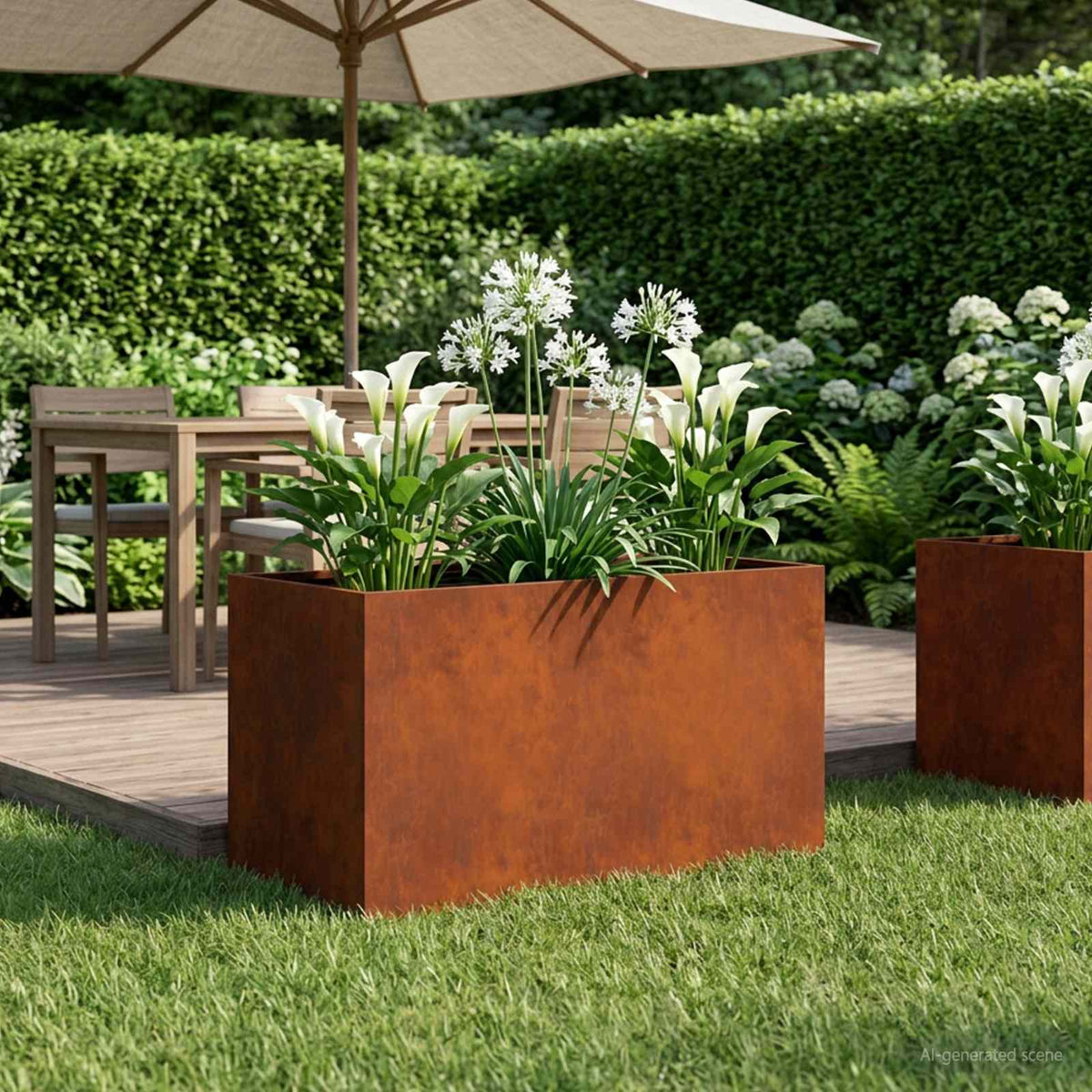 Plantenbak Roestkleurig 100 x 50 x 50 cm weervast staal is nu te koop bij PeponiXL, paradijselijk wonen!