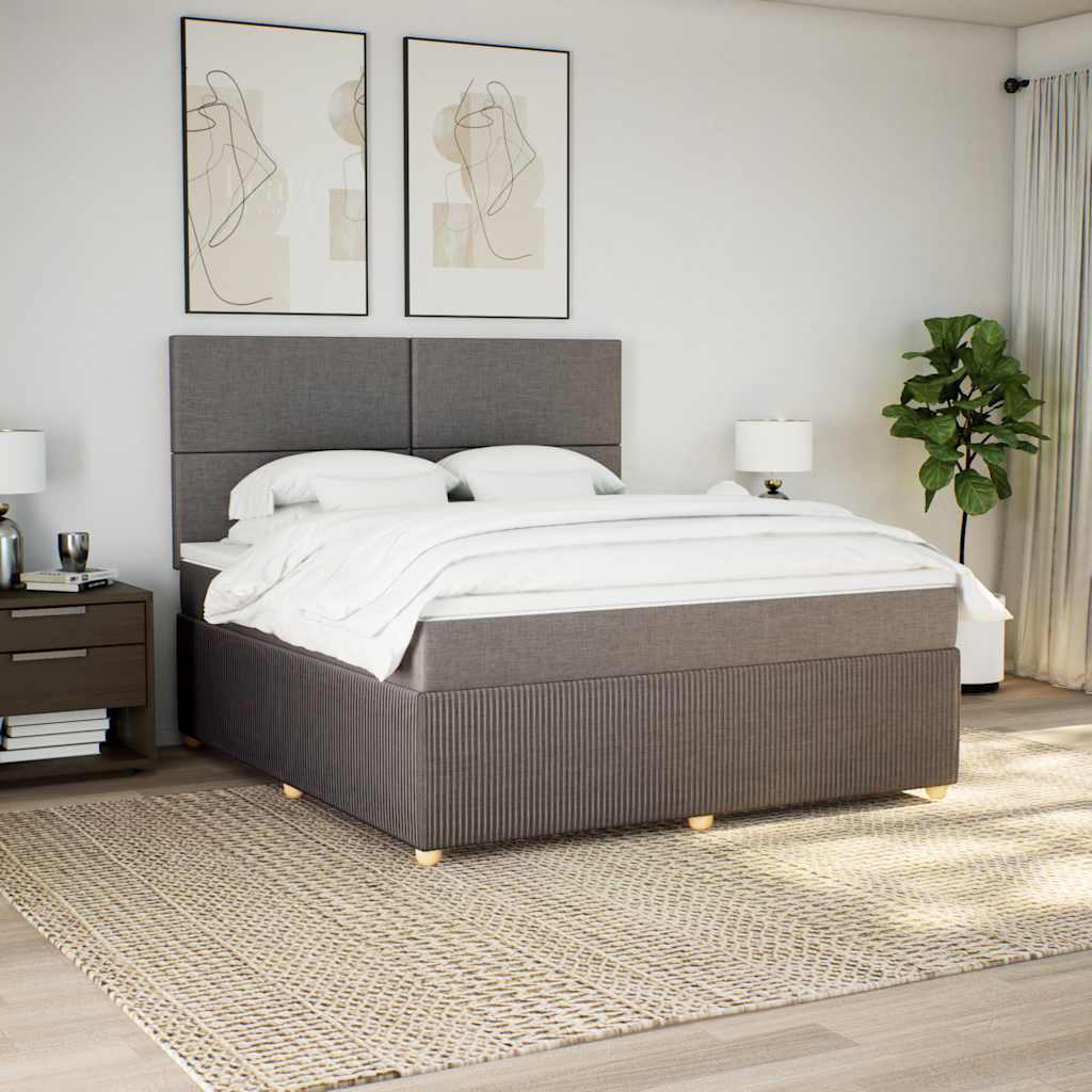 Boxspring met matras stof taupe 180x200 cm is nu te koop bij PeponiXL, paradijselijk wonen!