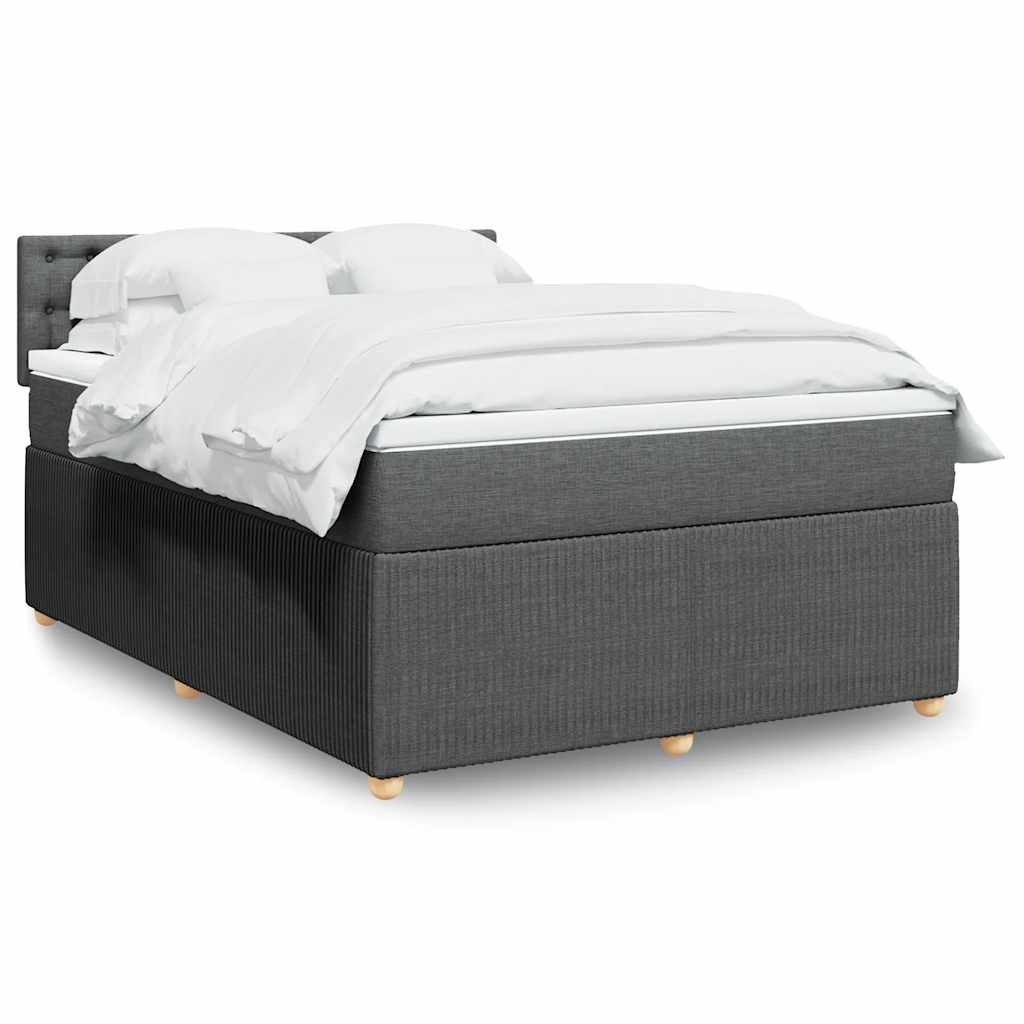Boxspring met matras stof donkergrijs 140x190 cm is nu te koop bij PeponiXL, paradijselijk wonen!