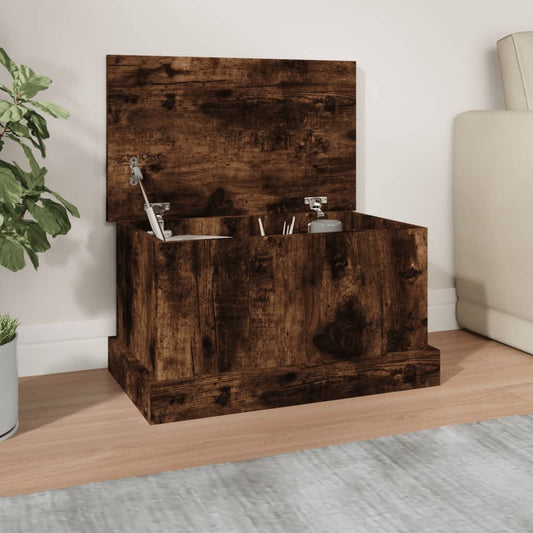 Opbergbox 50x30x28 cm bewerkt hout gerookt eikenkleurig is nu te koop bij PeponiXL, paradijselijk wonen!