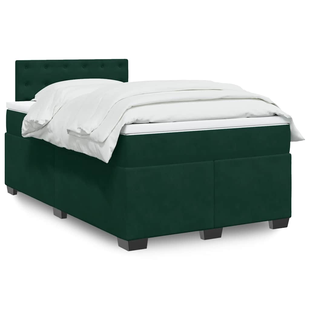 Boxspring met matras fluweel donkergroen 120x200 cm is nu te koop bij PeponiXL, paradijselijk wonen!