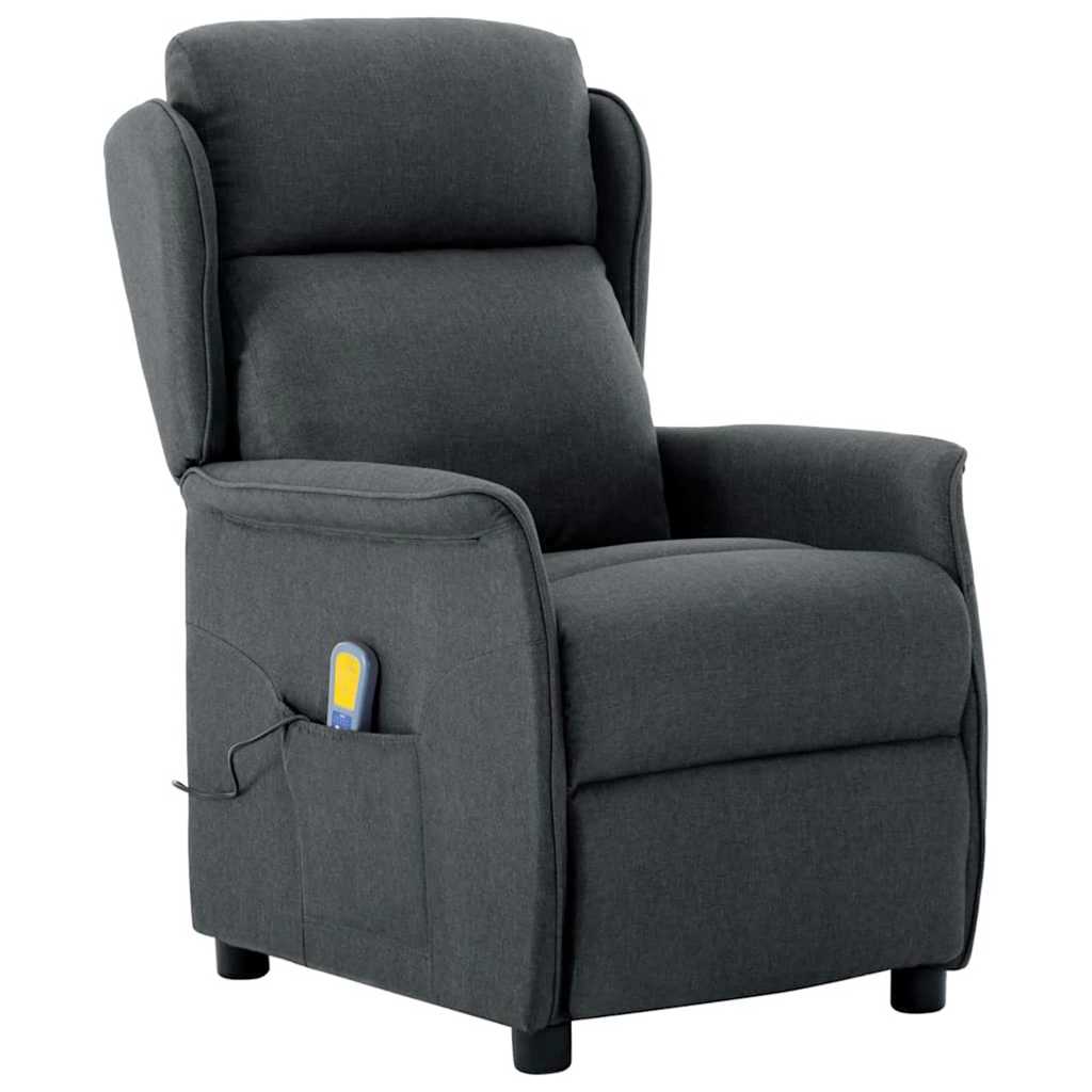 Massagestoel met kussen Donkergrijs 93.5 x 67.5 x 101.5 cm Stof is nu te koop bij PeponiXL, paradijselijk wonen!