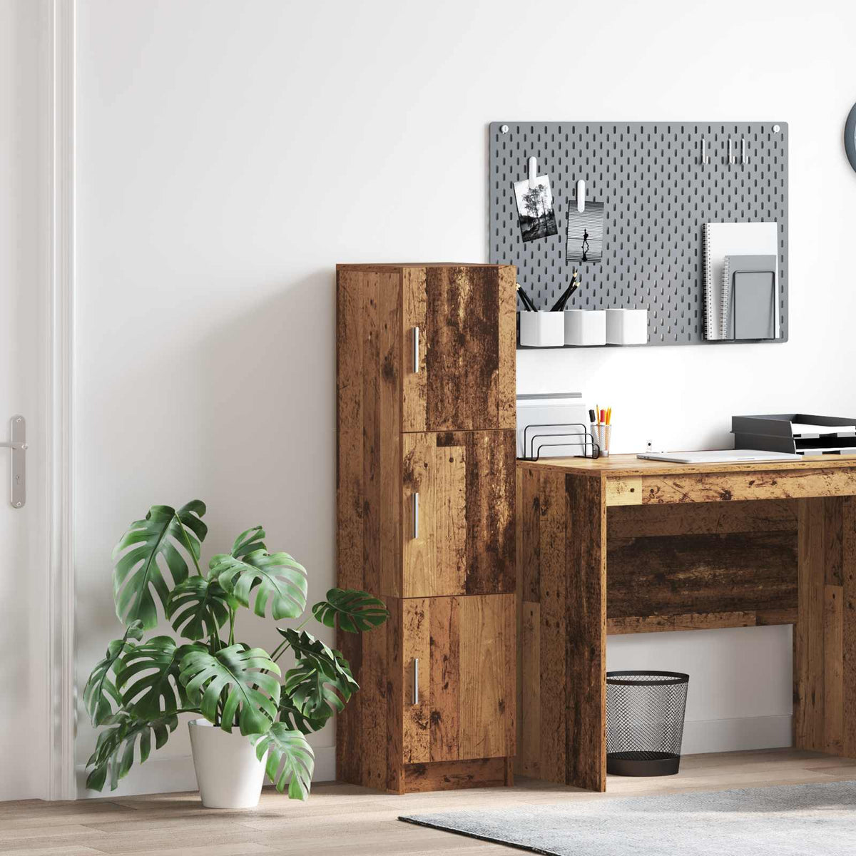Hoge kast Oudhout 31.5 x 32 x 122.5 cm is nu te koop bij PeponiXL, paradijselijk wonen!