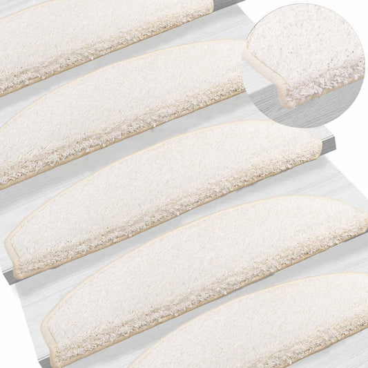 Zelfklevende Trapmatten Halfrond 15 pcs Wit 80 x 24,5 x 3,5 cm is nu te koop bij PeponiXL, paradijselijk wonen!