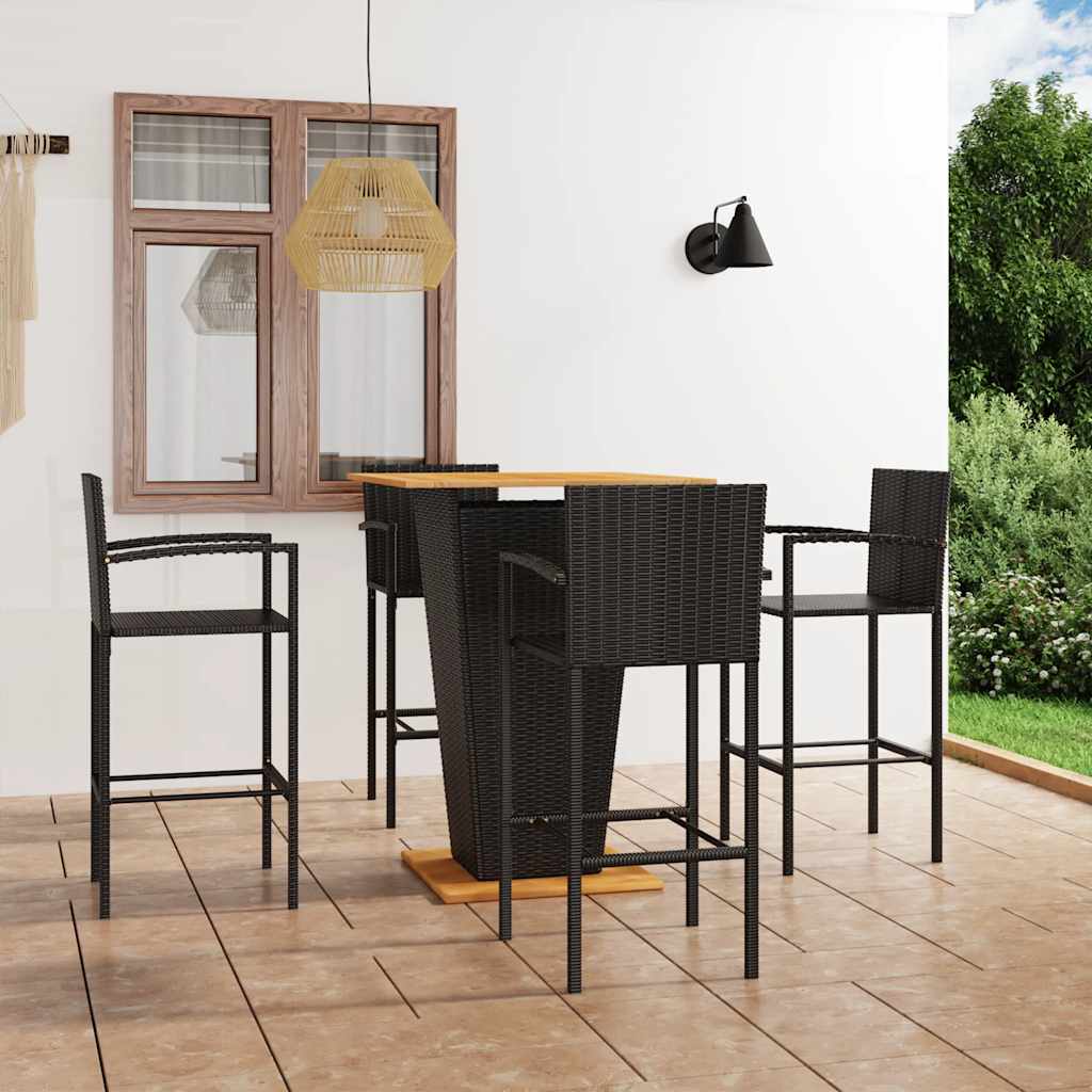 5-delige Tuinbarset zwart is nu te koop bij PeponiXL, paradijselijk wonen!