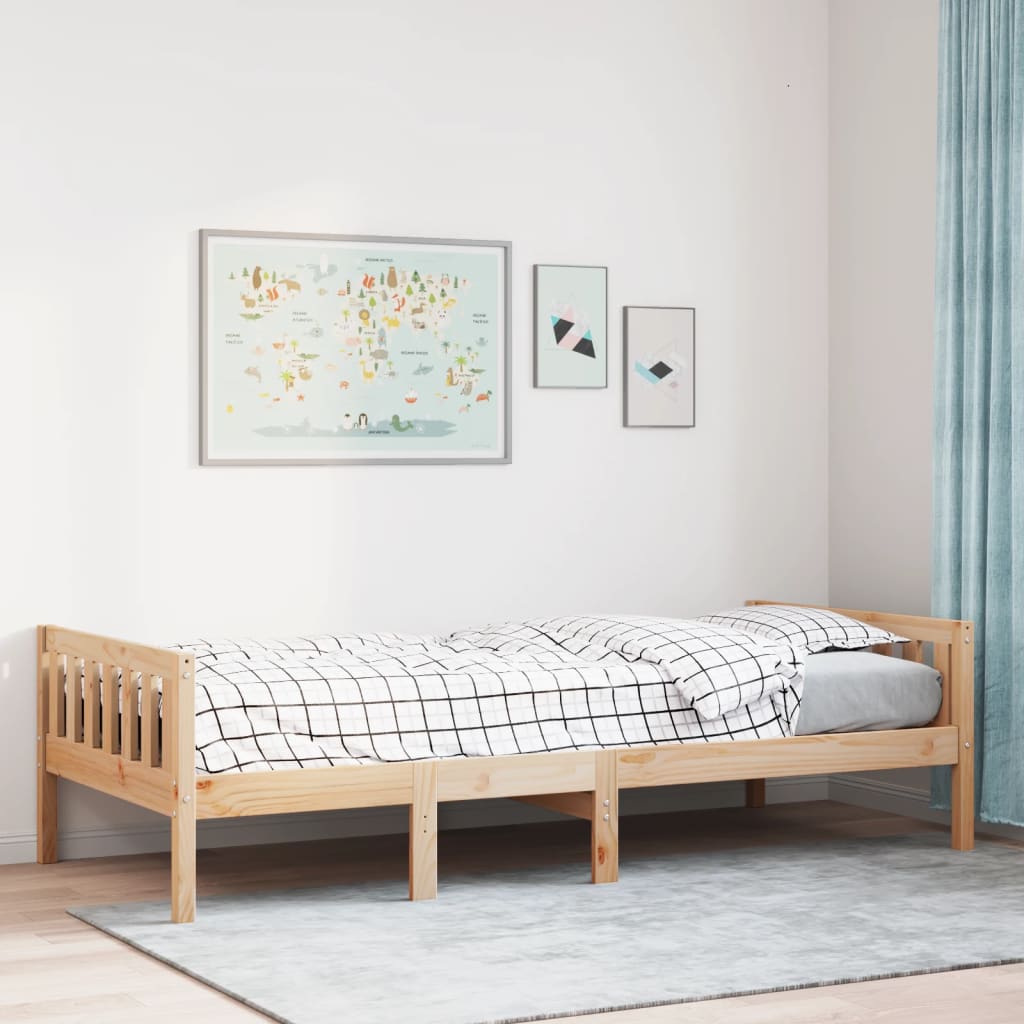 Kinderbed zonder matras massief grenenhout 75x190 cm is nu te koop bij PeponiXL, paradijselijk wonen!