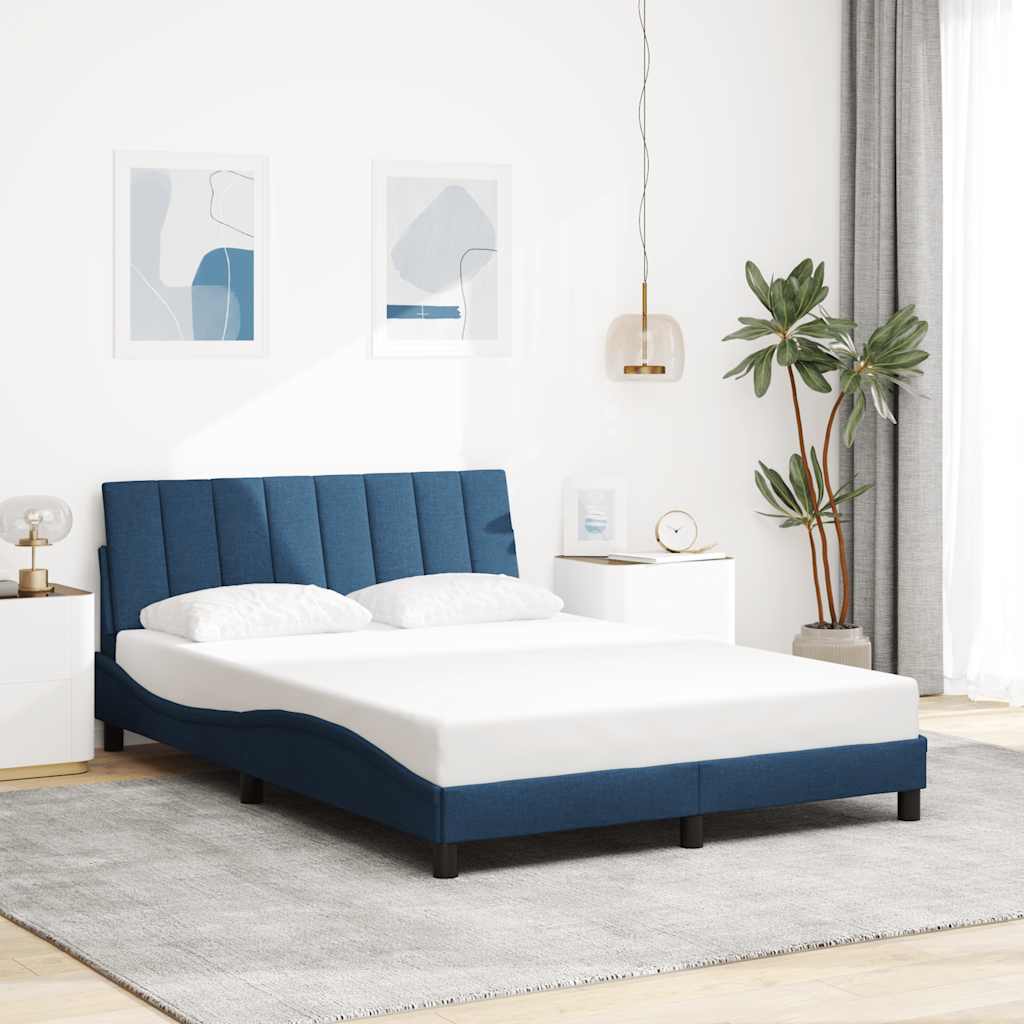 Bedframe zonder matras "Hanko" 120x200 cm stof blauw is nu te koop bij PeponiXL, paradijselijk wonen!