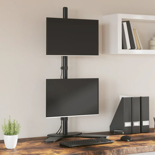 Monitorstandaard dubbel VESA 75/100 mm staal zwart is nu te koop bij PeponiXL, paradijselijk wonen!