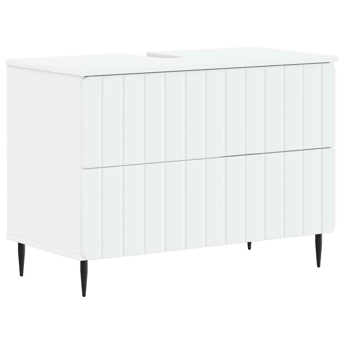 Badkamer wastafelkast ZWOLLE Wit 82 x 41 x 58,5 cm Bewerkt hout is nu te koop bij PeponiXL, paradijselijk wonen!