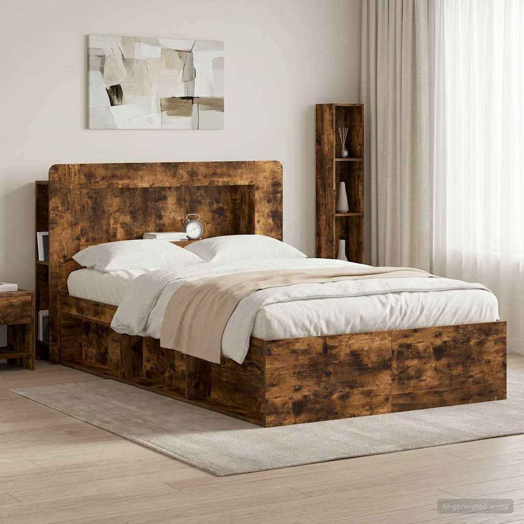 Hoofdbordkast met opslag Gerookt eiken Geconstrueerd hout is nu te koop bij PeponiXL, paradijselijk wonen!
