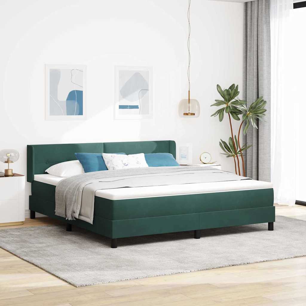 Boxspringbed met hoofdeinde Donkergroen 200 x 180 cm Fluweel is nu te koop bij PeponiXL, paradijselijk wonen!