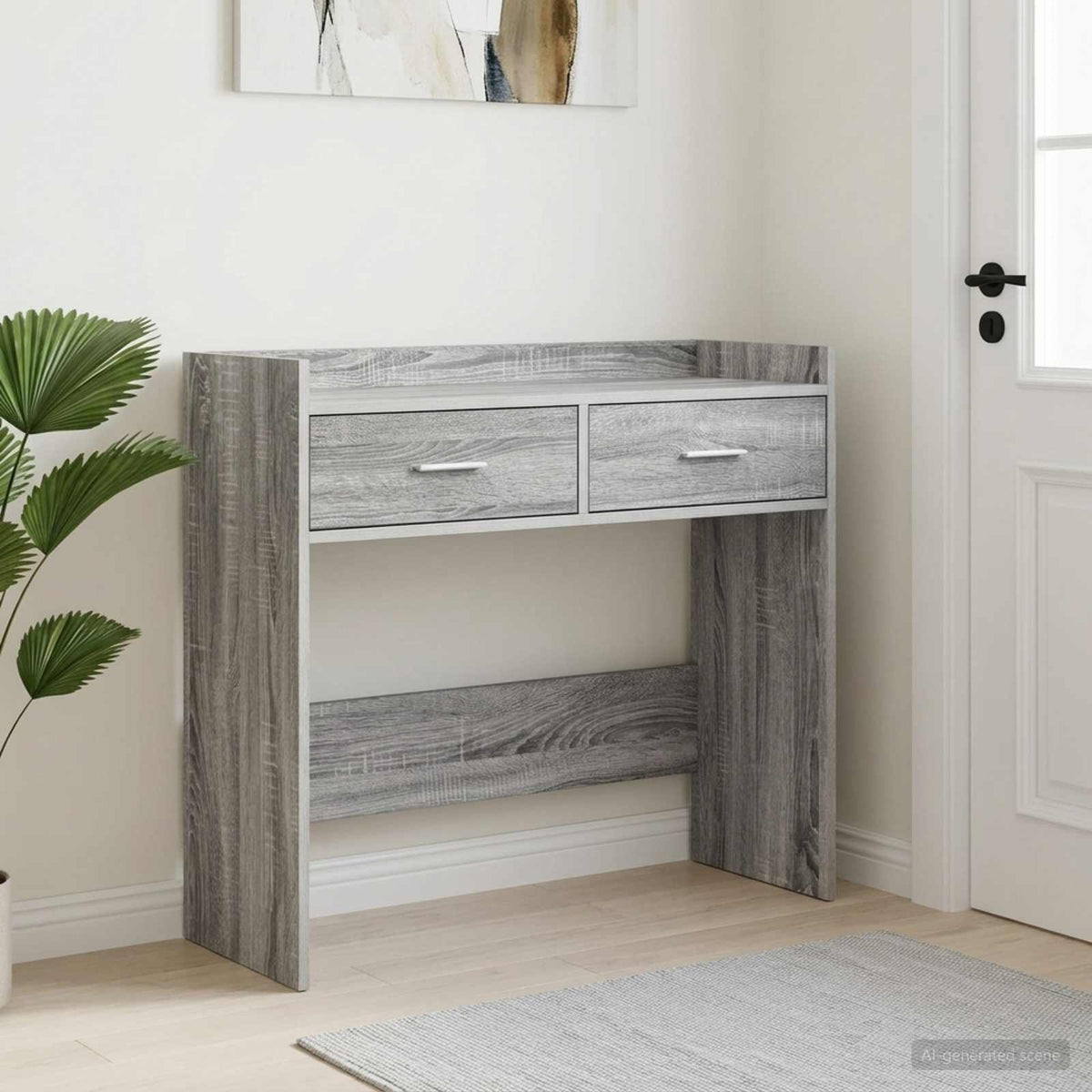 Wandtafel Grijs Sonoma 90 x 35 x 80 cm Bewerkt hout is nu te koop bij PeponiXL, paradijselijk wonen!