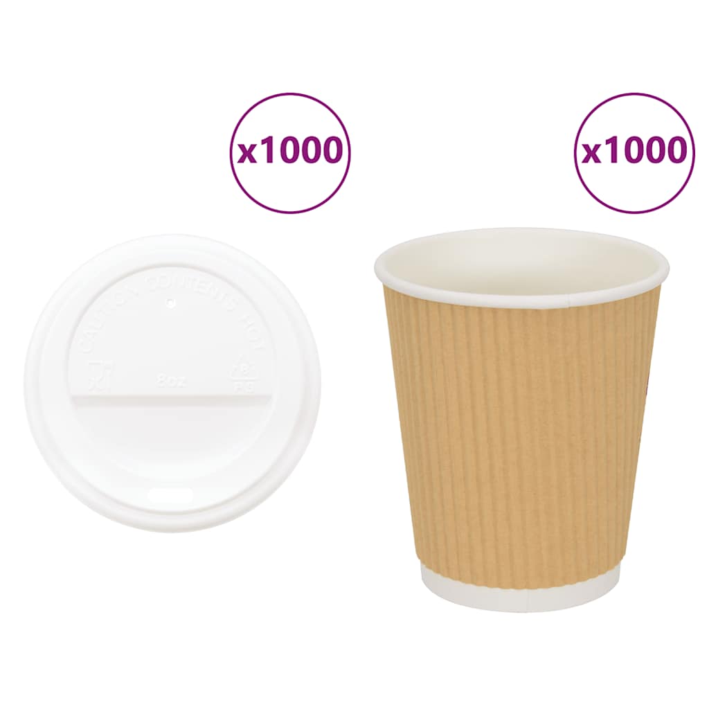 Papieren koffiekopjes met deksel 1000 st 8oz 200 ml is nu te koop bij PeponiXL, paradijselijk wonen!