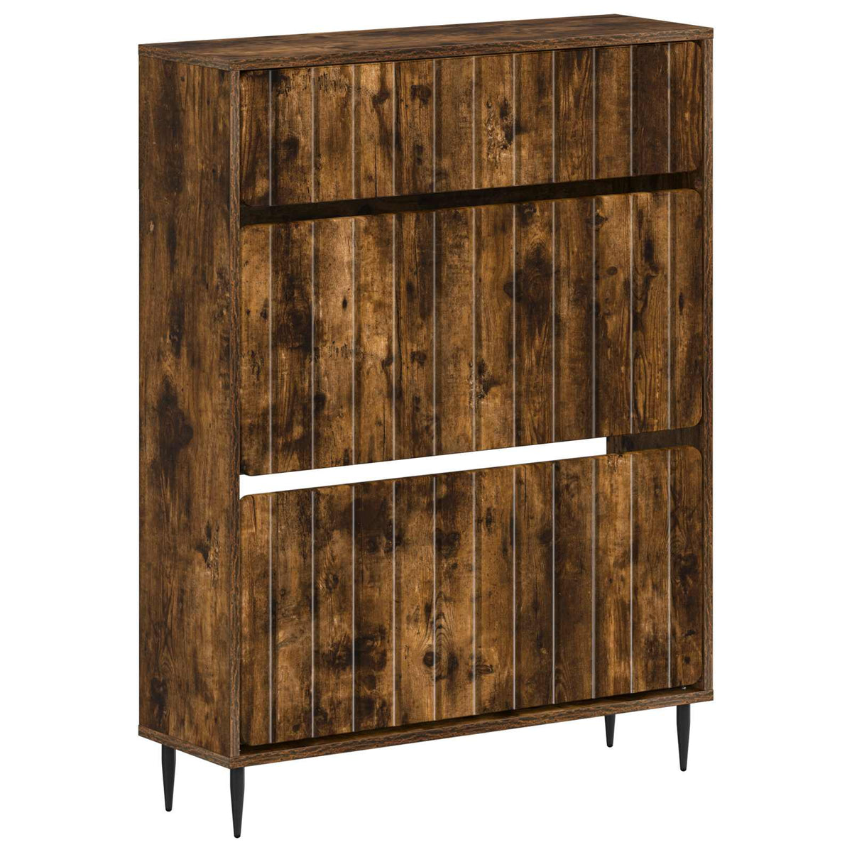 Schoenenkast ZWOLLE 78 x 24 x 103 cm Bewerkt hout Gerookt eiken is nu te koop bij PeponiXL, paradijselijk wonen!